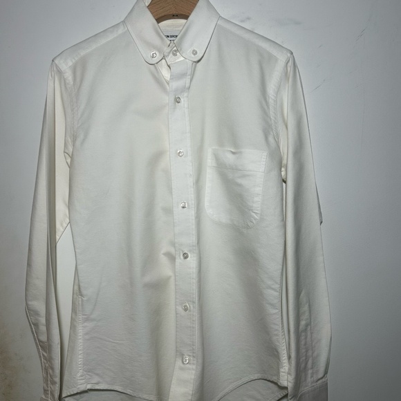 Thom Browne White Oxford Cloth Men's Long Sleeve Button Down Size 1 (S) - Picture 1 of 8